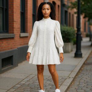 Asa Fashion Dress Eyelet Prairie Cottagecore Victorian Lace Trim Size M